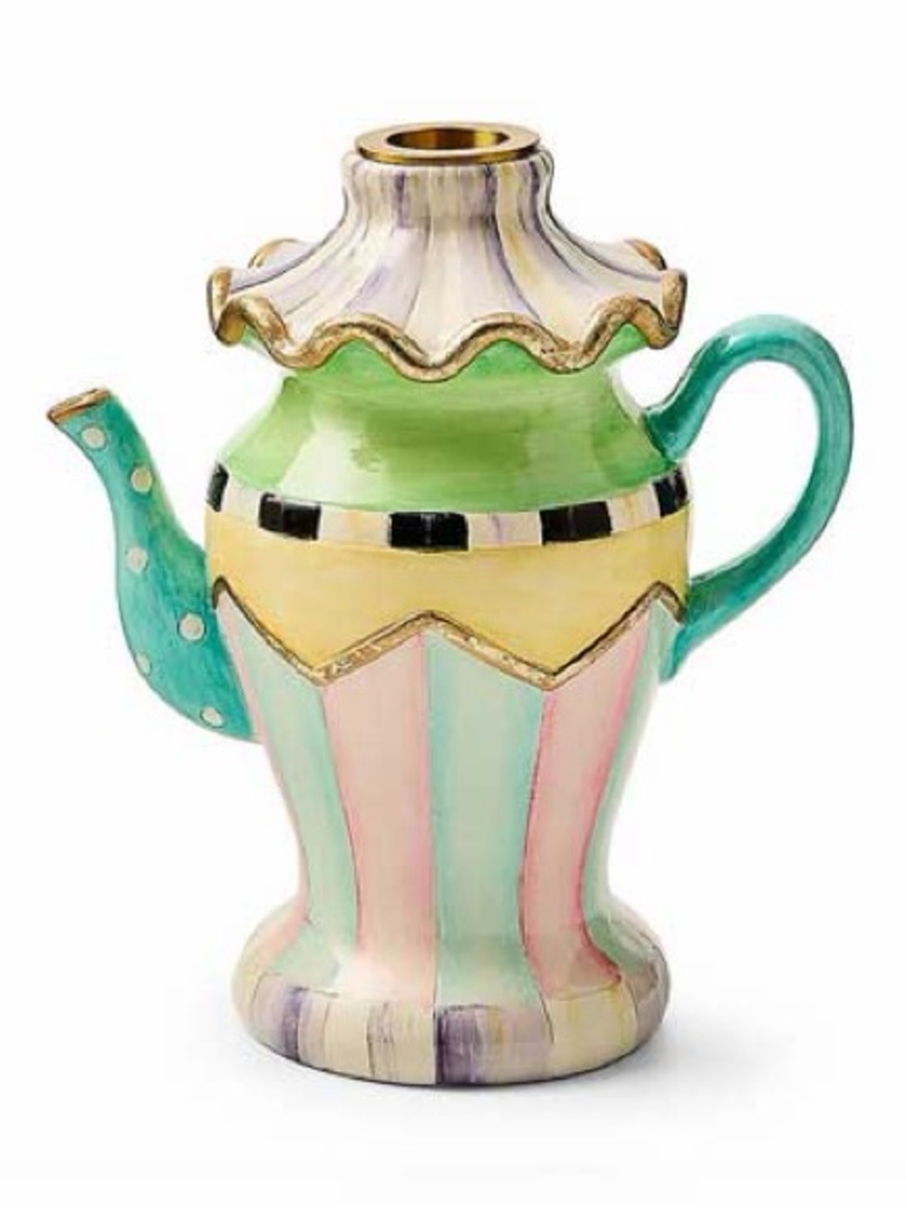 MacKenzie-Childs Violet Teapot Candle Holder